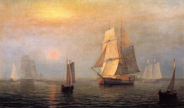Shipping In Down East Waters by Fitz Hugh Lane Oil Painting Reproductions