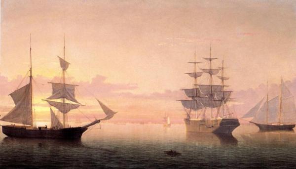 Ships At Sunrise by Fitz Hugh Lane