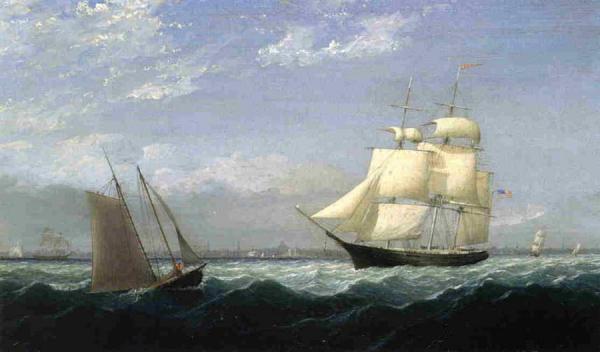 Ships In Boston Harbor by Fitz Hugh Lane