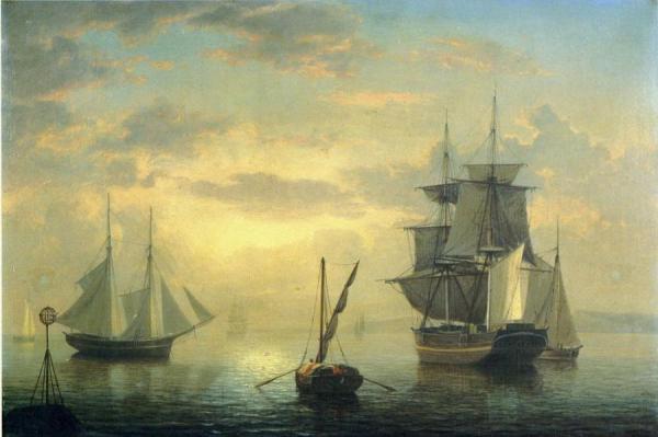 Ships In Harbor by Fitz Hugh Lane
