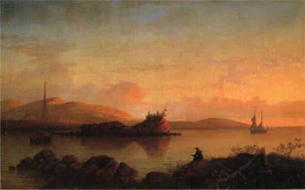 Sunrise On The Maine Coast, Mount Desert Island by Fitz Hugh Lane