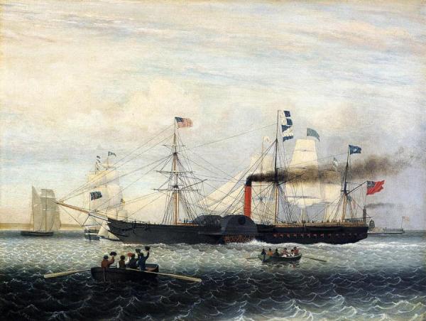 The Britannia Entering Boston Harbor by Fitz Hugh Lane