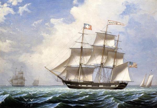 The 'matilda' Under Sail by Fitz Hugh Lane