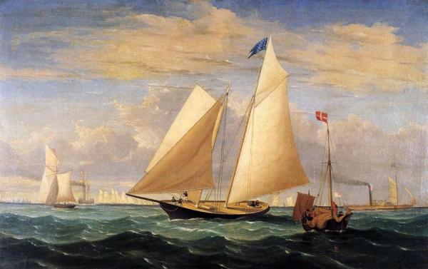 The Yacht 'america' Winning The International Race by Fitz Hugh Lane Oil Painting Reproductions