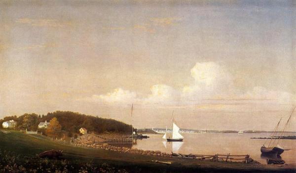 View Of Gloucester From 'brookbank,' The Sawyer Homestead by Fitz Hugh Lane
