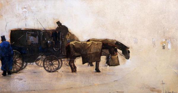 Coaches In The Winter Cold by Floris Arntzenius