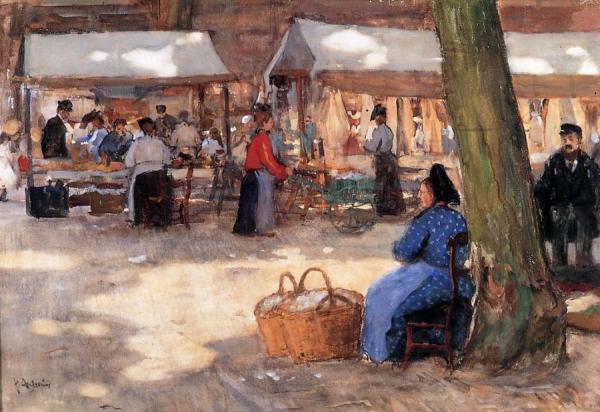 Fabric Market by Floris Arntzenius Oil Painting Reproductions