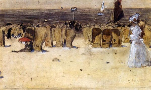 Figures On The Beach, Scheveningen by Floris Arntzenius