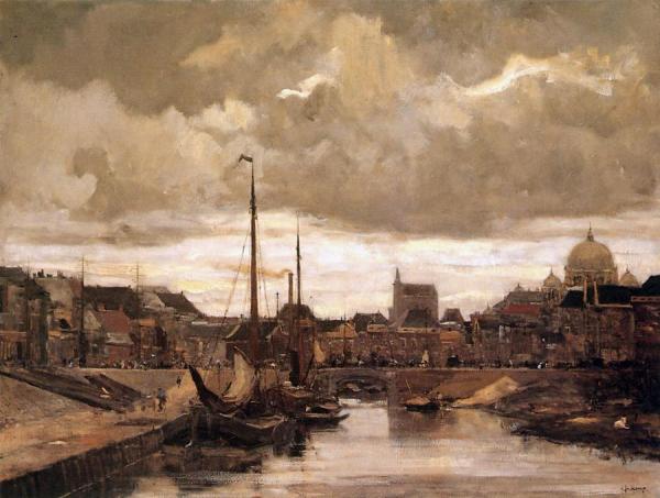 Haringkade With Signpost In Scheveningen by Floris Arntzenius