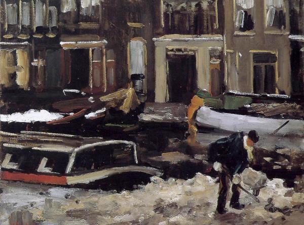 Snow Clearing On Amsterdam Canal by Floris Arntzenius