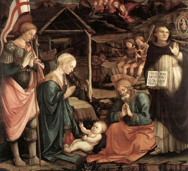 Adoration Of The Child With Saints by Fra Filippo Lippi