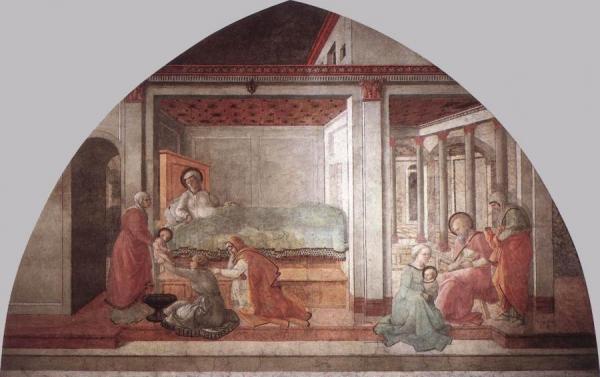 Birth And Naming St John by Fra Filippo Lippi