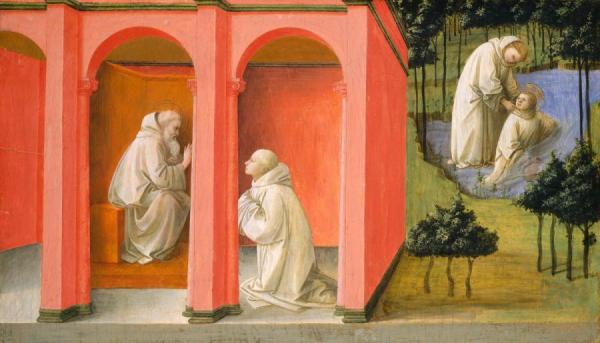 St. Benedict Orders St. Maurus To The Rescue Of St. Placidus by Fra Filippo Lippi