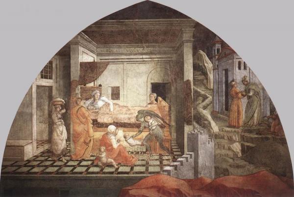 St Stephen Is Born And Replaced By Another Child by Fra Filippo Lippi Oil Painting Reproductions