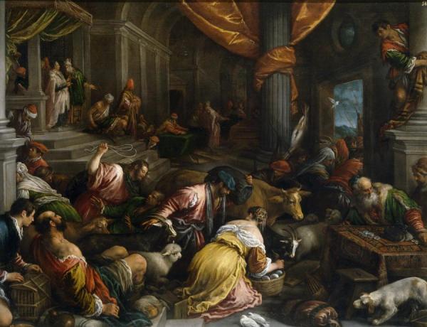 Expulsion Of The Merchants From The Temple by Francesco Bassano  The Younger
