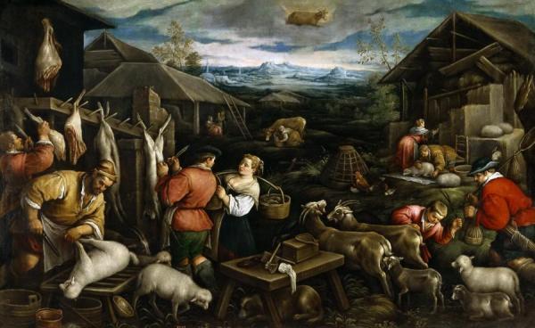 Series Of The Months 04, April (taurus) by Francesco Bassano  The Younger Oil Painting Reproductions