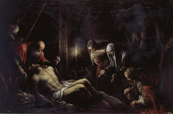 The Lamentation Over The Dead Christ by Francesco Bassano  The Younger Oil Painting Reproductions