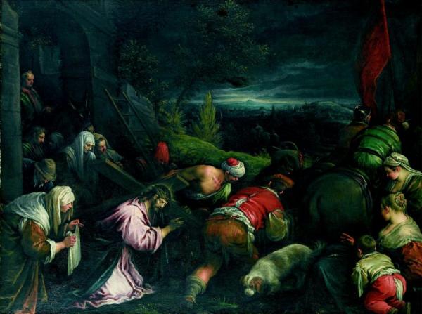 The Road To Calvary With St Veronica by Francesco Bassano  The Younger