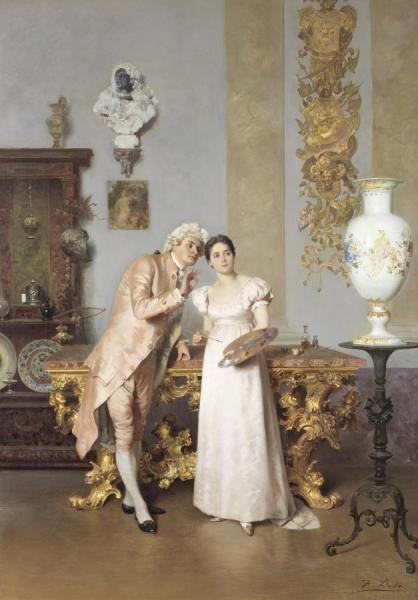 The Art Lesson by Francesco Beda Oil Painting Reproductions