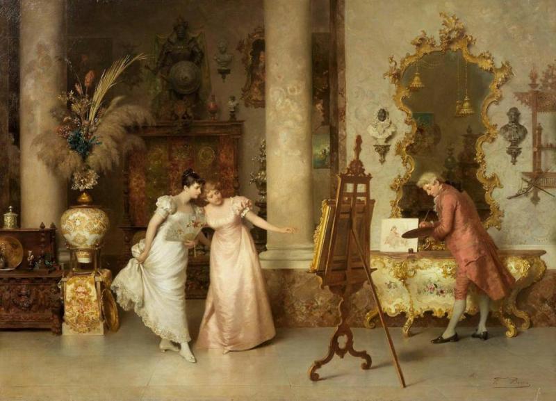 In The Studio by Francesco Beda Oil Painting Reproductions