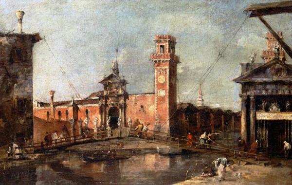 The Entrance To The Arsenal In Venice by Francesco Guardi
