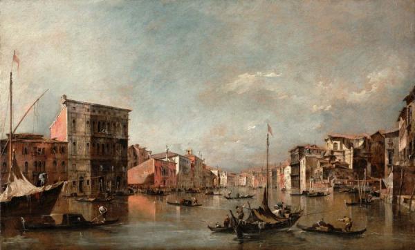 The Grand Canal, Venice, With The Palazzo Bembo by Francesco Guardi