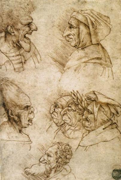 Seven Caricatures by Francesco Melzi