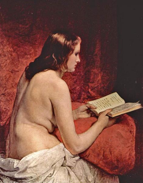 Odalisque With Book by Francesco Paolo Hayez