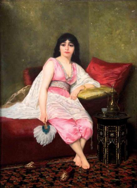 Beauté Brune à L'éventail by Francine Charderon