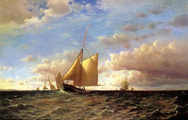 After The Equinotial, Off Sandy Hook by Francis Augustus Silva Oil Painting Reproductions