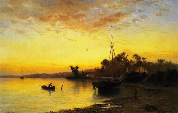 By The Seaside, New Jersey Shore by Francis Augustus Silva Oil Painting Reproductions