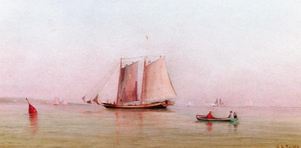 Misty Morning In New York Bay by Francis Augustus Silva