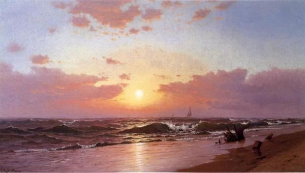 Sunrise, Barnegat Beach, New Jersey by Francis Augustus Silva Oil Painting Reproductions