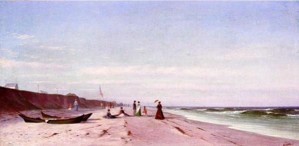 The Beach At Long Branch, New Jersey by Francis Augustus Silva
