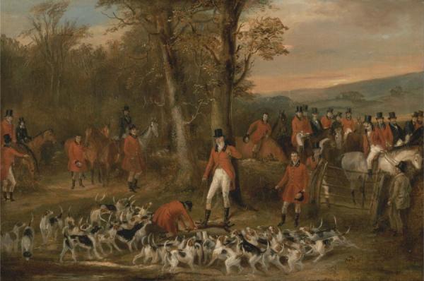 The Berkeley Hunt,1842,the Death by Francis Calcraft Turner