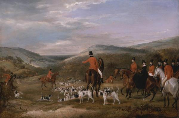 The Berkeley Hunt,1842,the Meet by Francis Calcraft Turner
