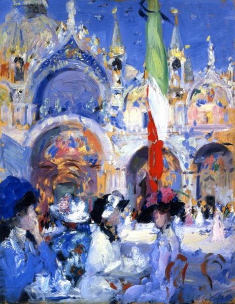 Florian's Café, Venice by Francis Campbell Boileau Cadell Oil Painting Reproductions
