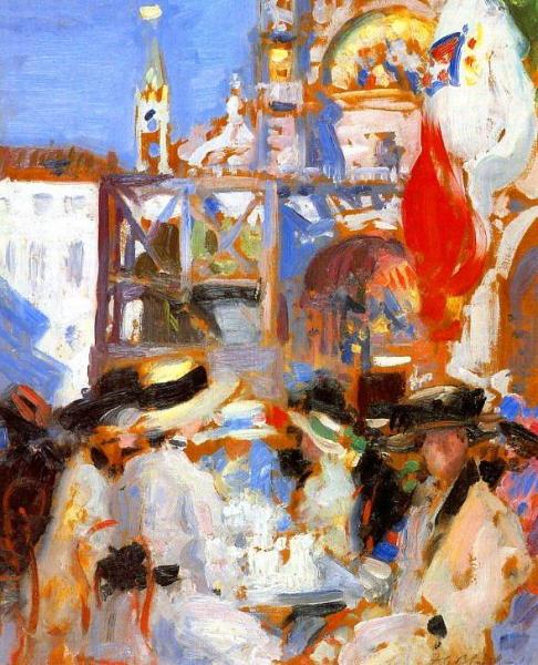 Florian's Café, Venice by Francis Campbell Boileau Cadell