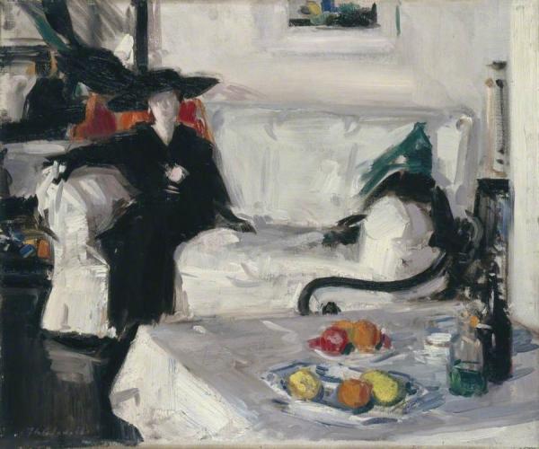Interior With Figure by Francis Campbell Boileau Cadell