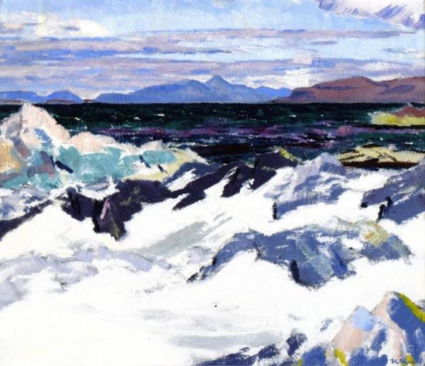 Island Of Rum From Iona by Francis Campbell Boileau Cadell