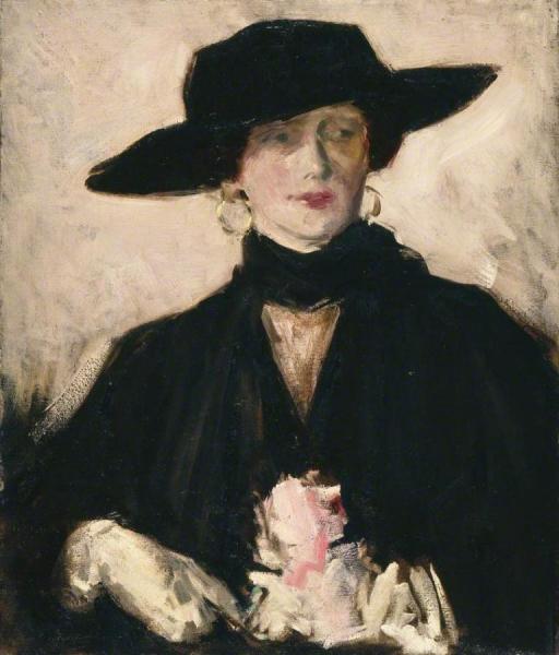 Lady In A Black Hat by Francis Campbell Boileau Cadell