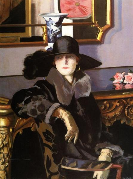 Lady In Black by Francis Campbell Boileau Cadell