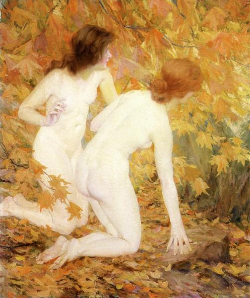 Nymphs In The Autumn Woods by Francis Coates Jones