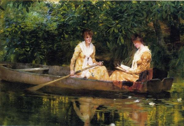 Woman In A Rowboat by Francis Coates Jones Oil Painting Reproductions