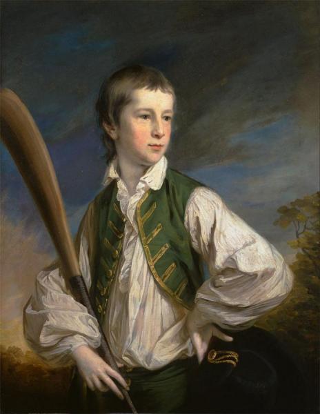 Francis Cotes, R.a. Charles Collyer As A Boy, With A Cricket Bat