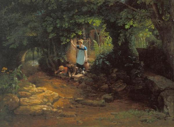 Children By A Brook C.1822 by Francis Danby