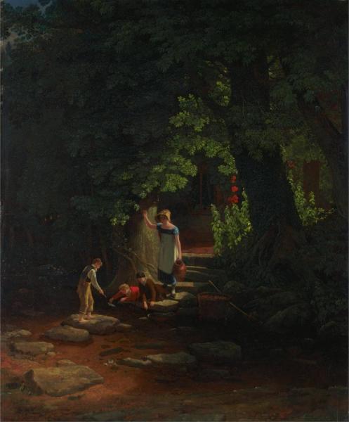 Children By A Brook,circa 1822 by Francis Danby Oil Painting Reproductions