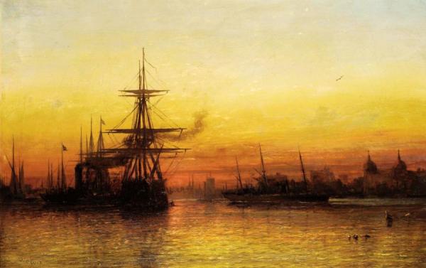 Sunset At Greenwich by Francis Danby Oil Painting Reproductions