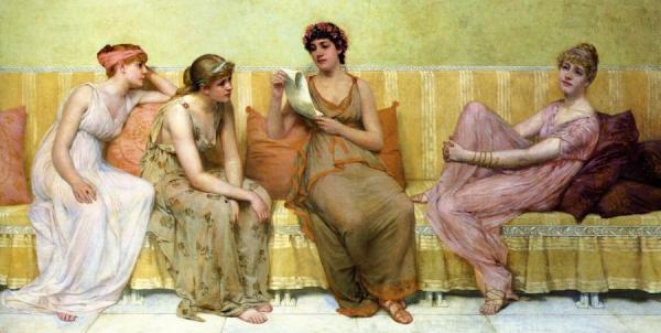 Reading The Story Of Oenone by Francis David Millet Oil Painting Reproductions