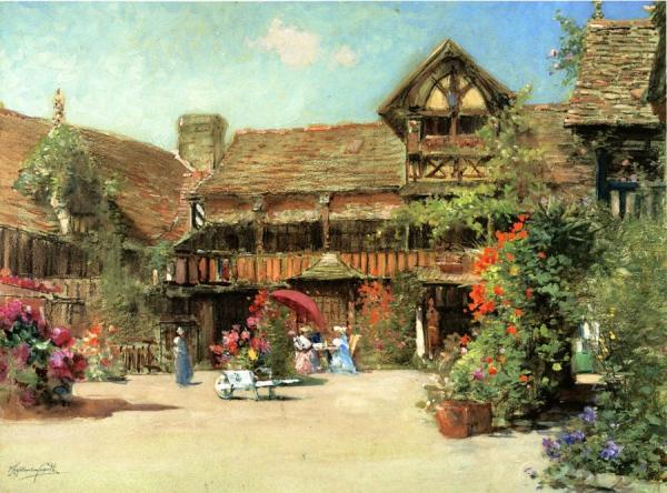 Francis Hopkinson Smith The Garden Courtyard Of The Inn Of William The Conquerer